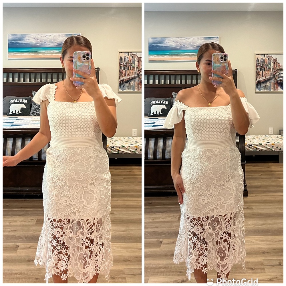 Elegant White Lace Dress
